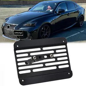 Front Bumper Tow Hook License Plate Mount Relocator Bracket fit for Lexus IS250 IS350 is-F 2006-2018, RC300 RC-F GS350 NX RX350 LS CT200h JDM Look Stainless Steel No Drill Holder