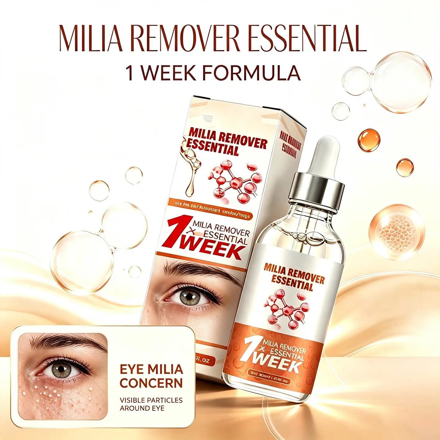 Milia Remover Treatment Serum - Natural Ingredients Essence for Eye Skincare, Hydrating Moisture Formula with Skin Repair for Smooth, Refreshed Daily Use, Hydrate