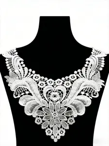 Beautiful European Style Floral Embroidered Lace Collar, Decorative Necklace Women's Clothing Accessory, Fashionable and Elegant
