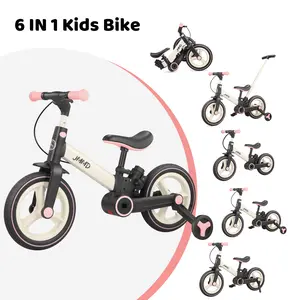 【Fall Deals】JMMD Multi-Functional 6-in-1 Toddler Bike for 18-60M Baby Balance Bike with Training Wheels, Pedals & Push Handle | Ride-On Toy with Brakes & Kickstand | First Birthday Gift for Boys & Girls