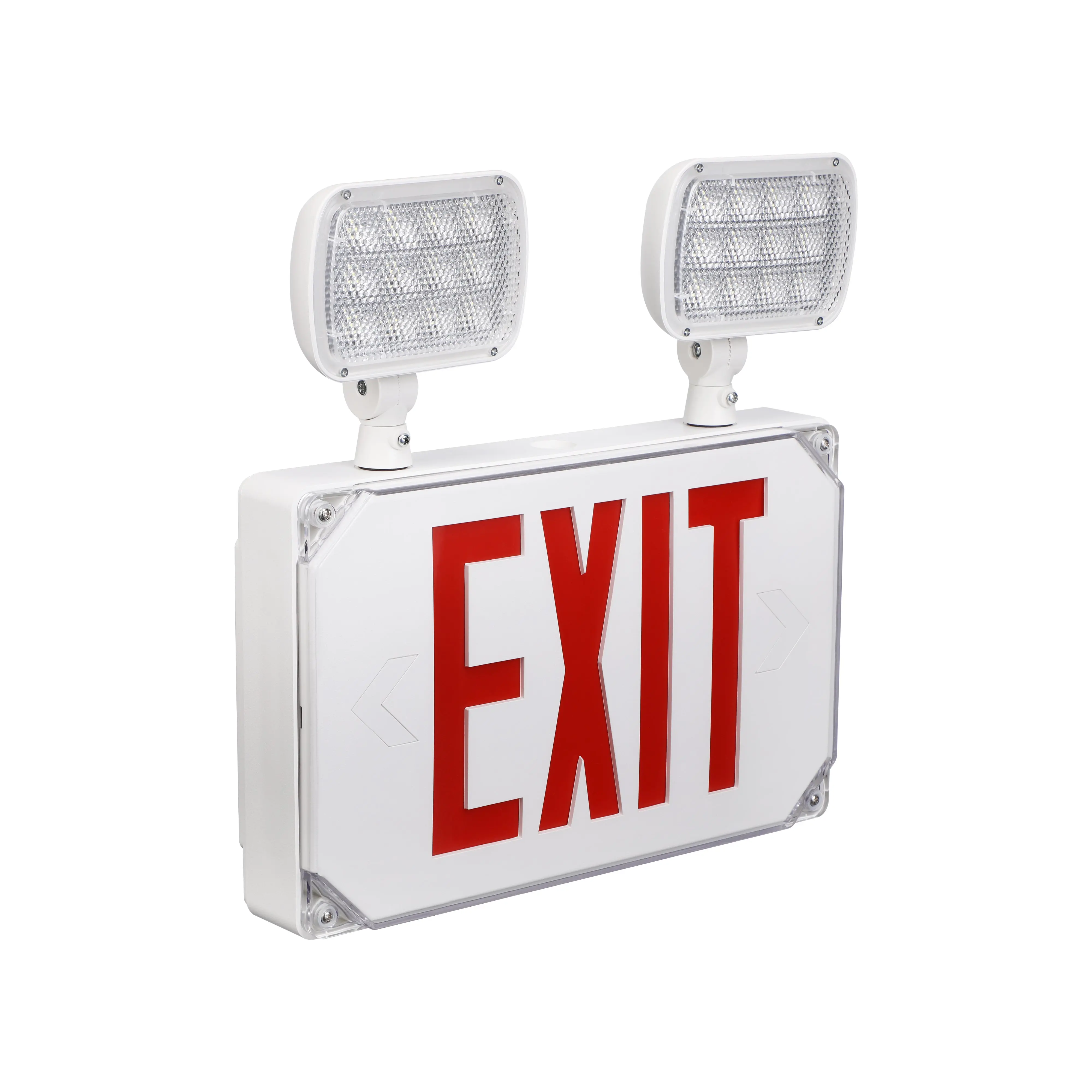 LitEgress+ Weatherproof LED Exit Sign with Emergency Adjustable Lights - Red Letters, Indoor Commercial Lighting, ABS Material, Optimized Beam Angle, Long Lifespan, Water Resistant, 120v/277v, Home Improvement Use, Suitable