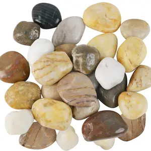 【SummerVibes】Multi-Size 2-3 Inch High Polished Natural River Rocks (Natural Stone) - Bulk Pack Garden Decor, Both Indoor/Outdoor Accessories for Plant Vases, Fish Tank Aquariums, and DIY Landscaping Projects