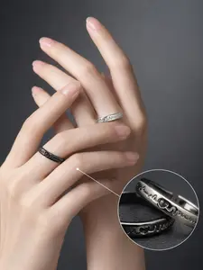 Couple Ecg Rings, Unisex High-End Open Alloy Rings, Perfect Anniversary Gift, Trendy Atmosphere Jewelry, Ideal for Couples, Adjustable Trendy Rings