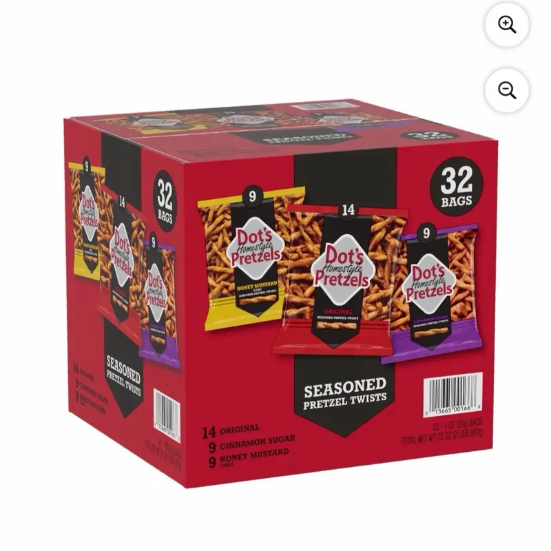 Dots Pretzels Seasoned Pretzels Twists 32 Count Box - Perfect for Snacking and Sharing