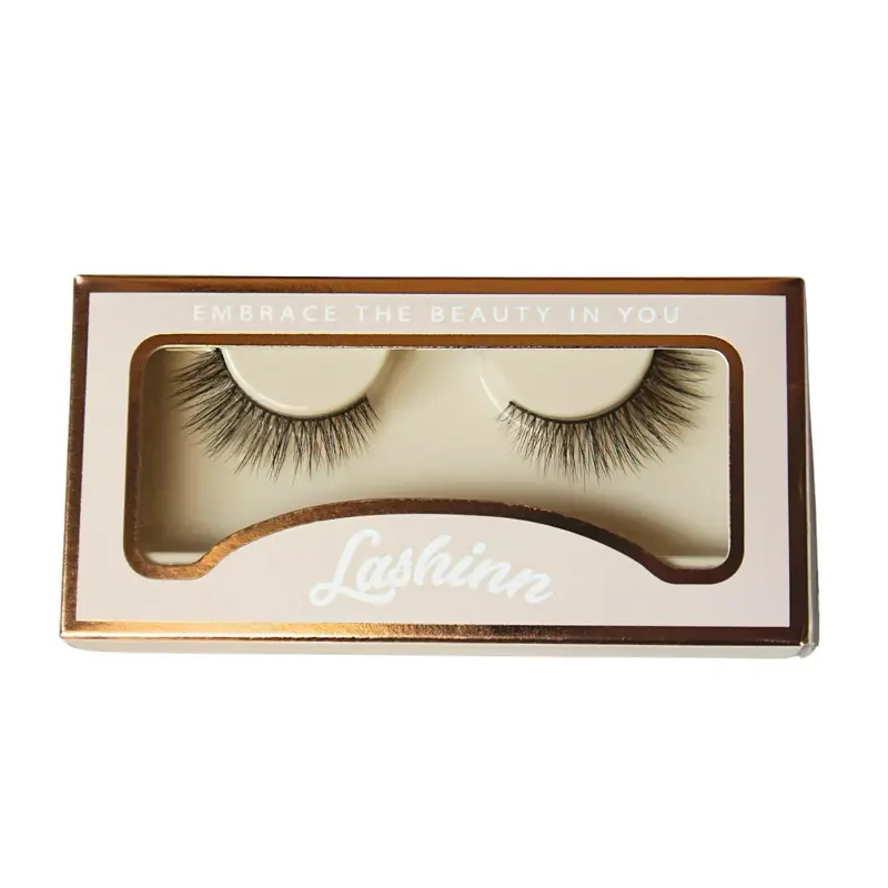 Lashinn Latte Strip Lashes – 20X Reusable Brown & Black Natural Wispy Lightweight False Eyelashes