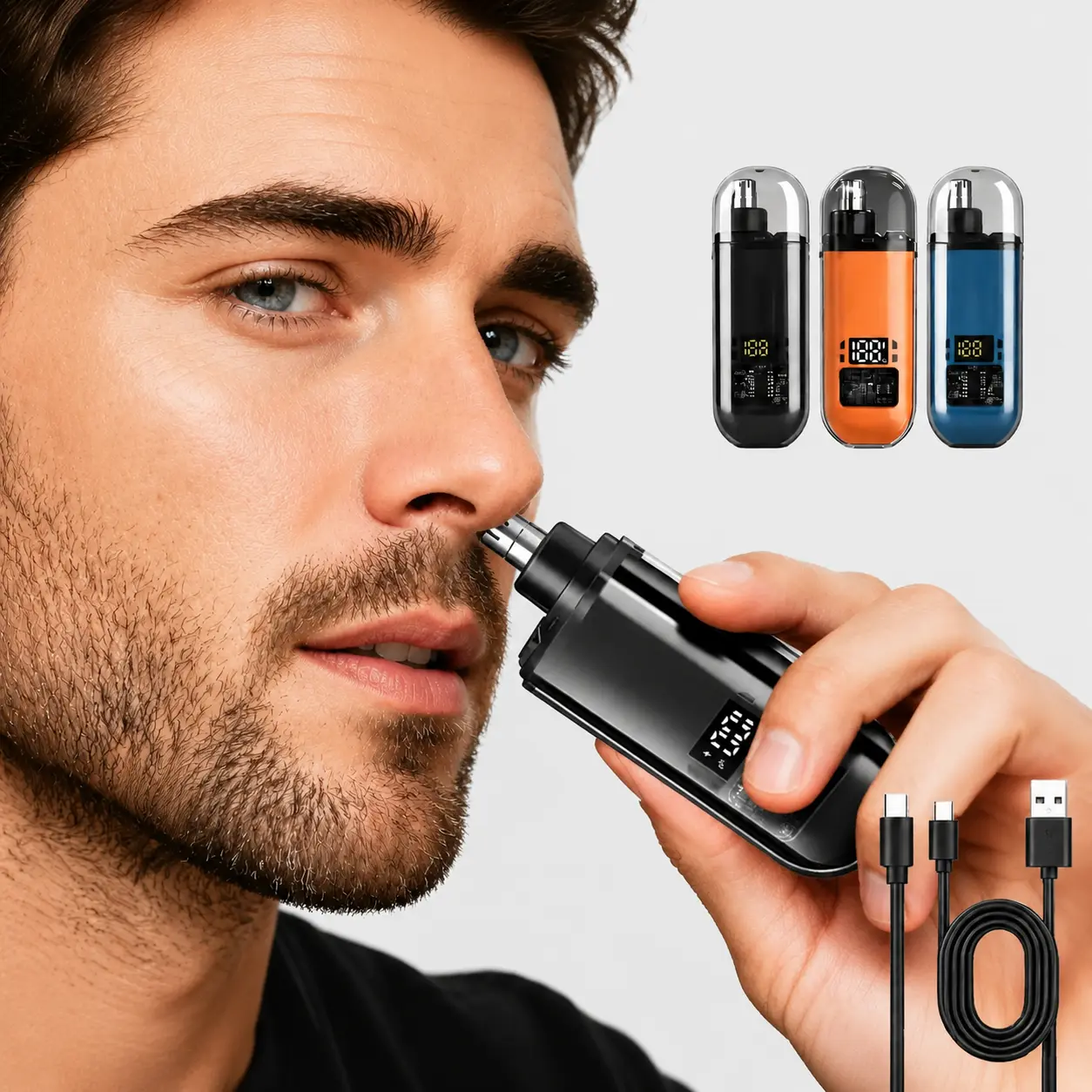 2026 Nose Hair Trimmer for Men Women and Professional Ear,Painless Eyebrow Facial Hair Shaver, RechargeableTrimmer,Rechargeable Painless Eyebrow Facial Hair Shaver with LED Display IPX7 Waterproof