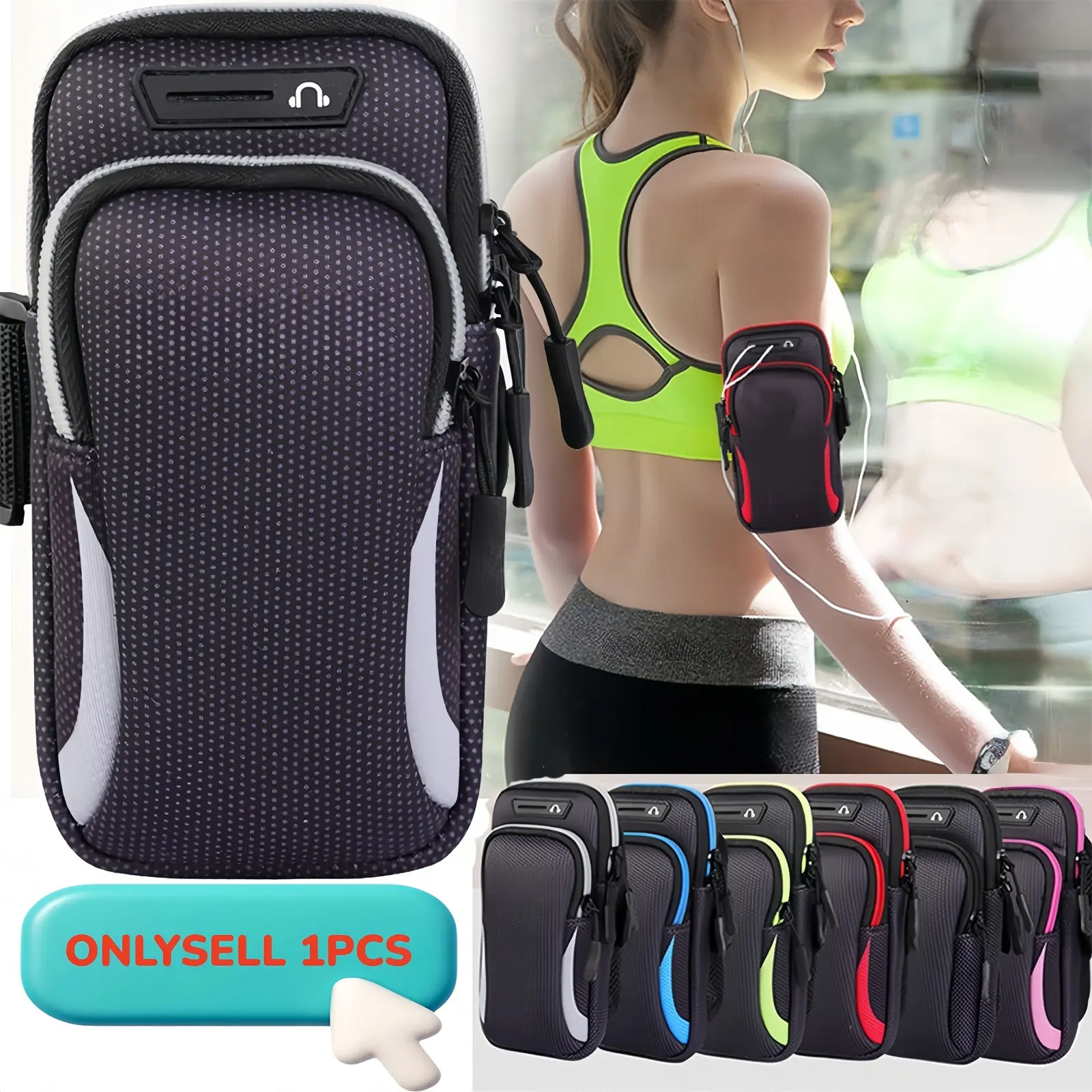 Multi-Functional Active Trail Running Phone Arm Bag, Waterproof Sports Arm Sleeve for Outdoor Fitness Training, Adjustable Wrist Pouch for Running Enthusiasts and Runners