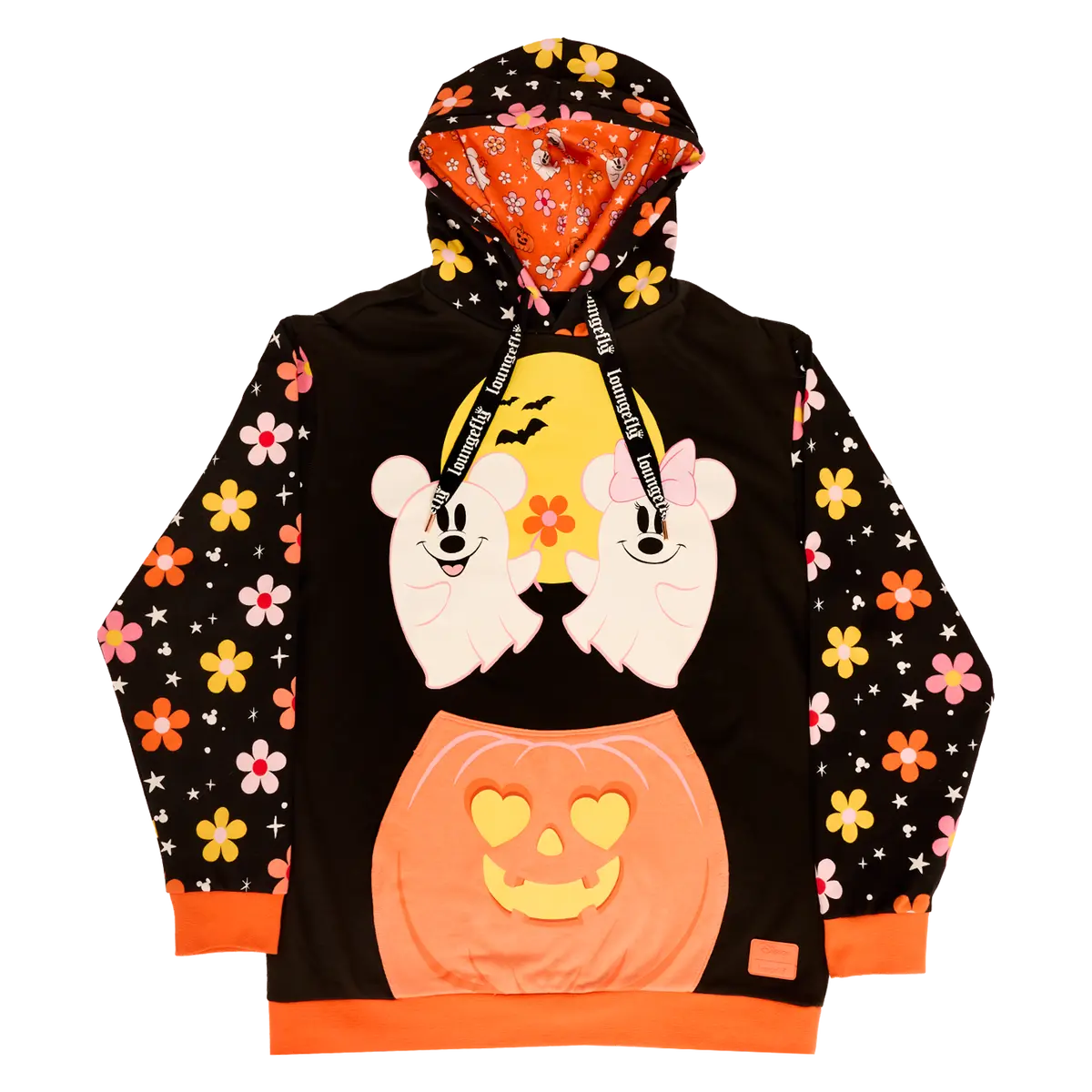 Mickey & Minnie Floral Ghost Glow Unisex Hoodie