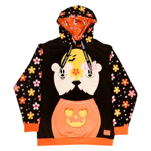 Mickey & Minnie Floral Ghost Glow Unisex Hoodie