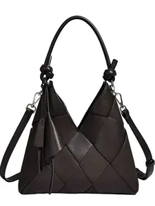 Handmade Leather Patchwork Bag, Large Capacity Commuter Bucket Bag, 206 New High-End Versatile Shoulder Crossbody, Unique Totem Bag, Petal V-Shaped Vest Bag, Luxury Underarm Bag, Crossbody Hobo Bag, Genuine Leather Bag, Crossbody Bags