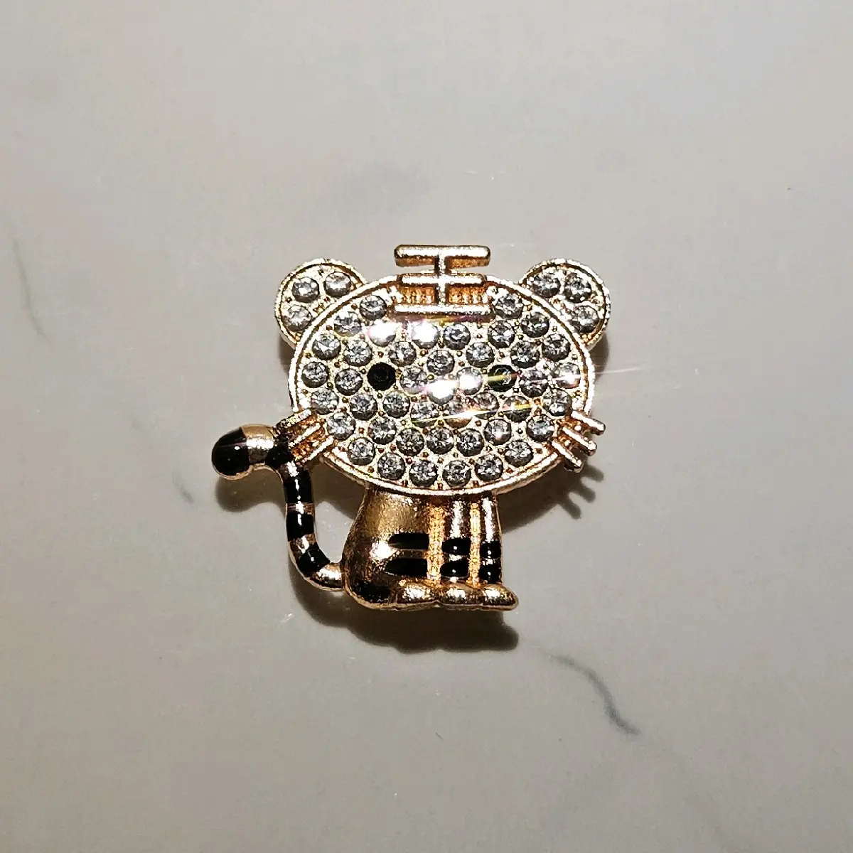Gold Cat Croc Charm