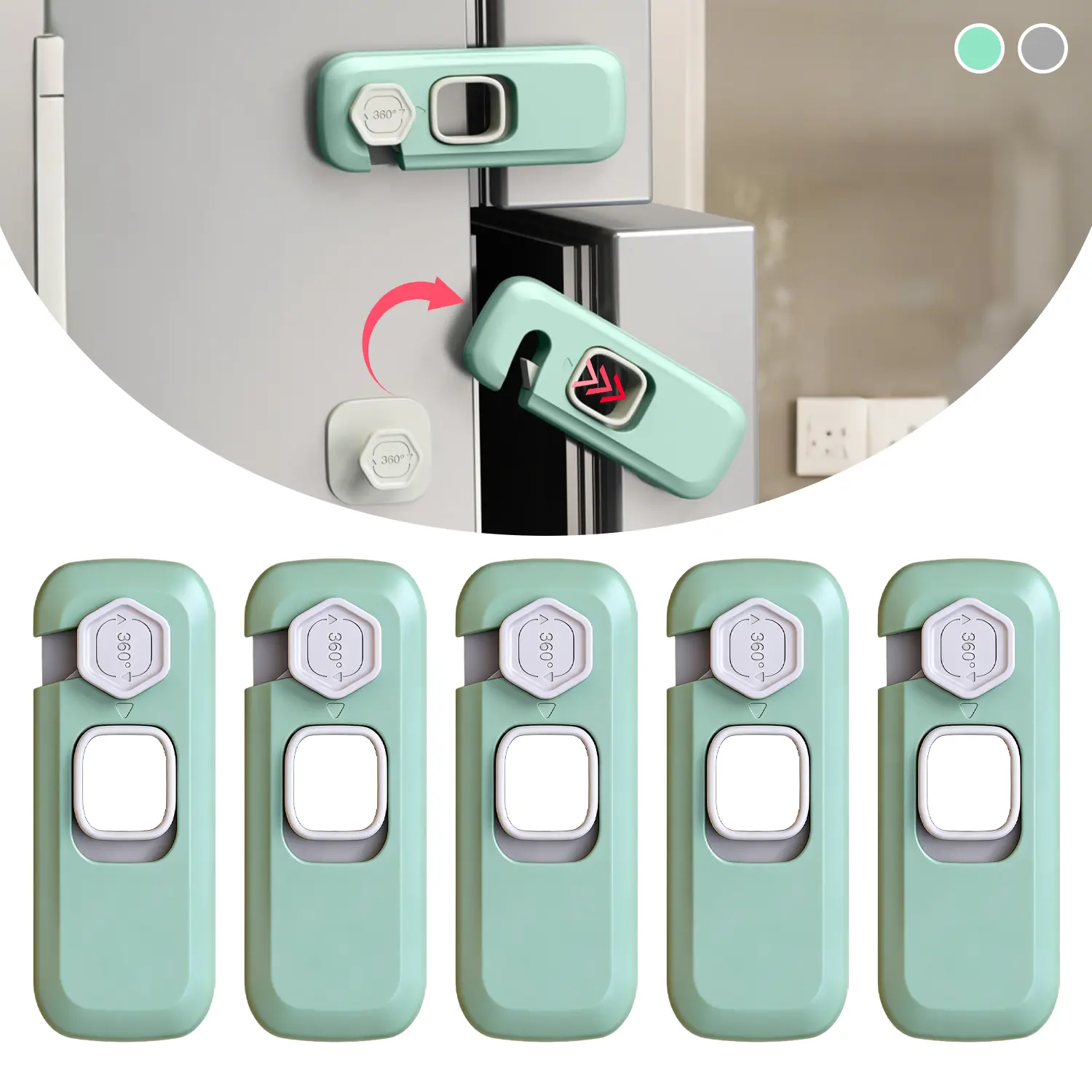 Child Safety Strap Locks (5-Pack) - ABS Plastic Locks with Self-Adhesive 3M Pads, Easy Install No-Drill Setup for Cabinets, Drawers, High Chair, Mothers Day Gift summerwins