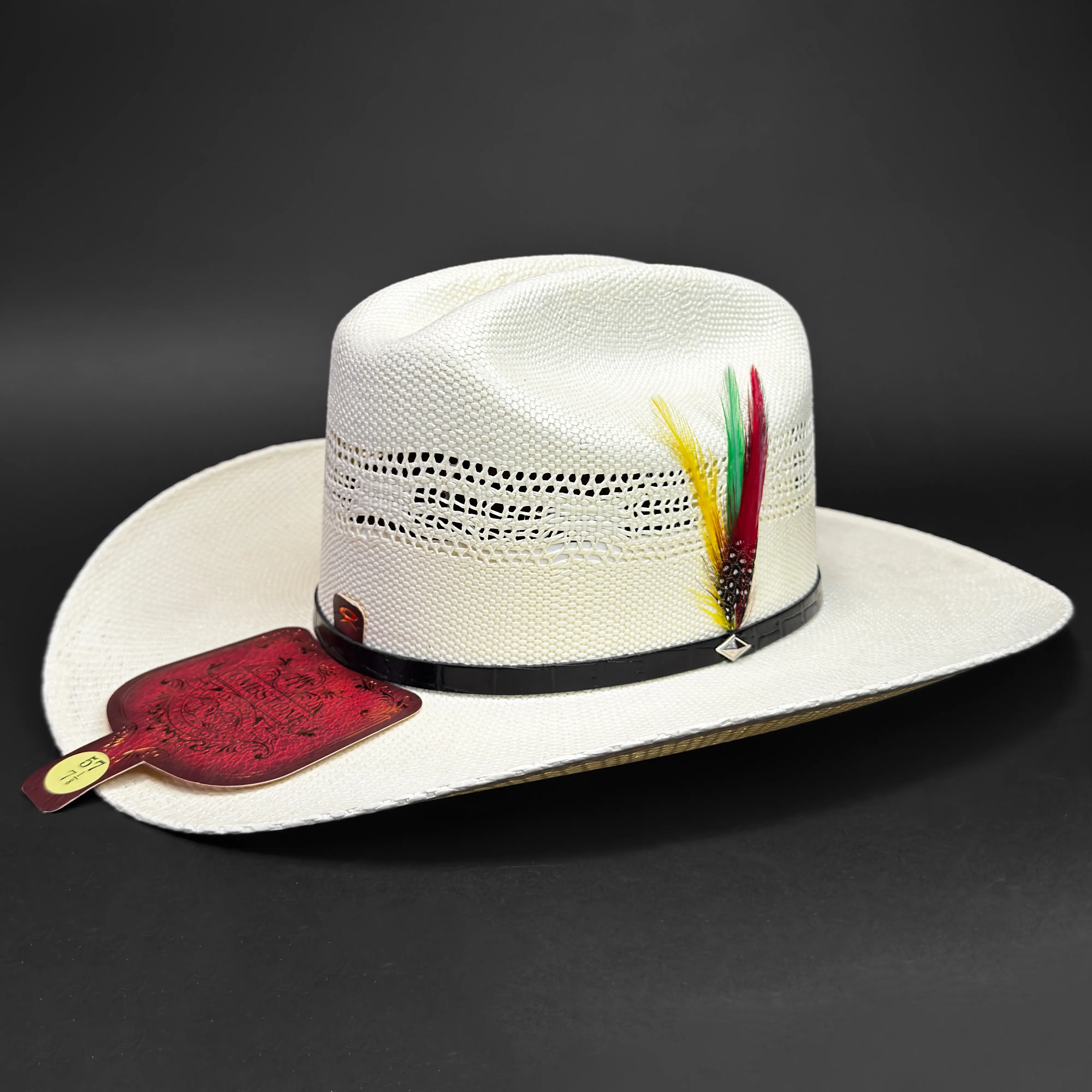 Tombstone Bangora Chaparral Style 10x Straw Cowboy Hat Sombrero Estilo Sinaloa - Breathable