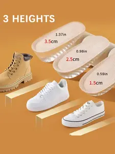 Invisible Height Increase Insoles, Self-Adhesive Soft Silicone Heel Pads, Unisex Casual Footwear Inserts, All Seasons Comfort, Height Increase Maximizer, Shoe Insoles