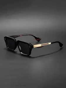 CATERSIDE One Pair With Packaging Fashion Square Frame Metal Accents Personality Unisex Glasses Travel Beach Road Trip Cycling Music Festival Gathering Street Photography Prop Gift