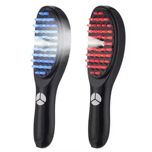 Anti Hair Loss Scalp Care Electric Massage Comb with Blue & Red Vibration LED for Comfort