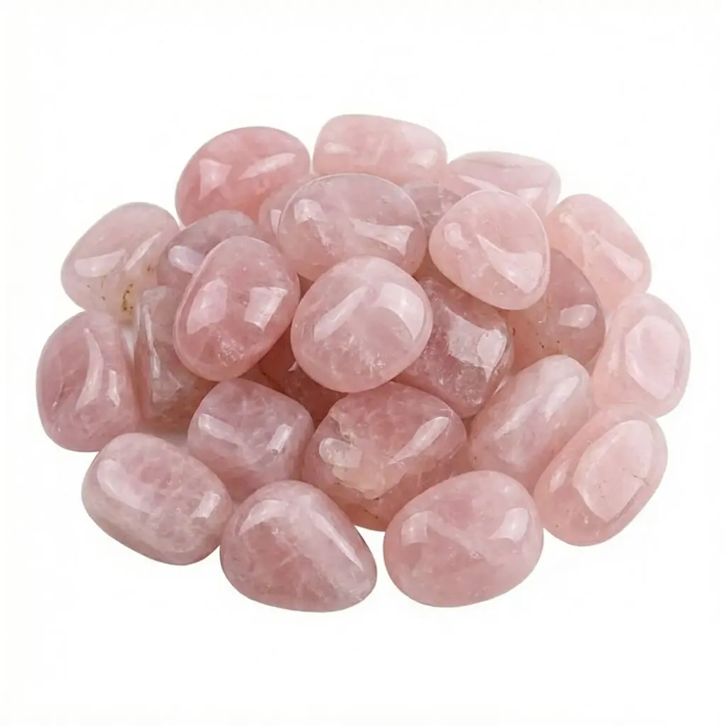 Rose Quartz Tumbled Stones 1 lb Bulk — Heart Chakra Crystal for Love &amp; Self-Care