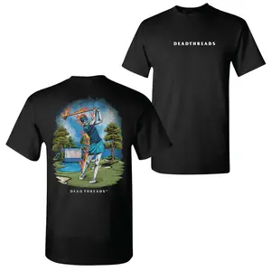 Flaming Golf Club Player Swing Shirt | Deadthreads Graphic Back Tee | Hardcore Golf Apparel | Soft Breathable Cotton Top | Bold 2026 Tournament Gear