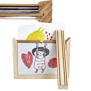 Creative Wall Decoration Wooden Kids Art Frame Rotatable Memorial Photo Frame Family Portraits Changeable Picture Frame for Kids