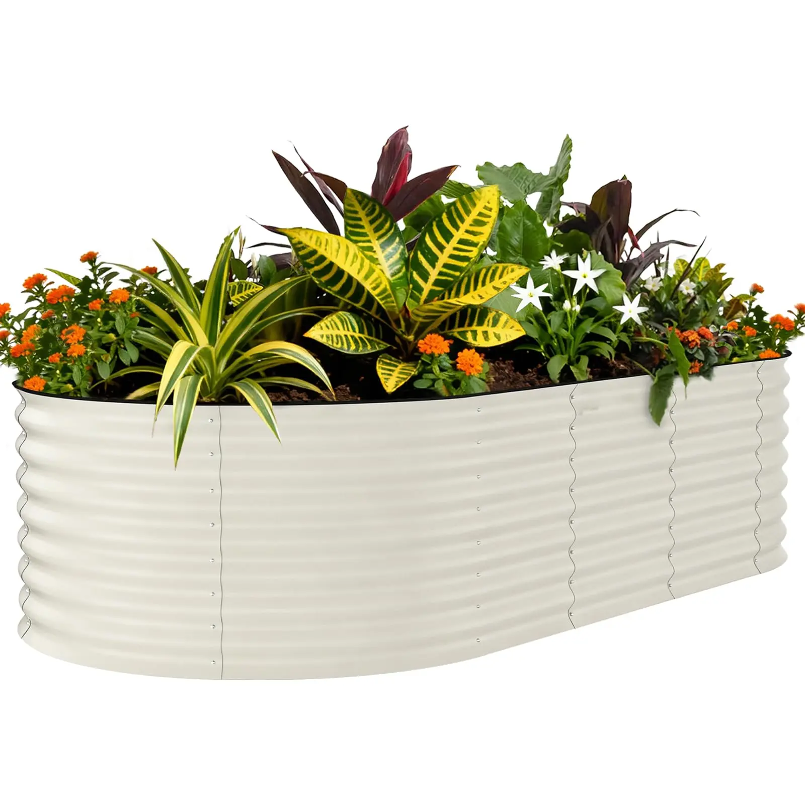 Garvee Galvanized Metal Raised Garden Beds in Multiple Sizes (up to 8x4x2 ft) for Outdoor Use, Durable and Easy to Assemble Planter Boxes with Open Bottom for Drainage and Aeration, Ideal for Flowers, Herbs, and Vegetables