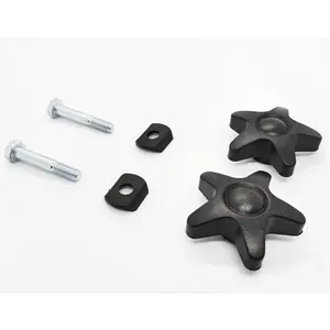 Pentagram Knob, Replacement Arm Adjustment Knobs for Rollator, Knob for Adjustable Height Arm, Screw with Knob,(1Pr,Black)