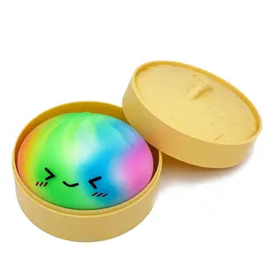 Galaxy Dumpling Squishy Toy with Steamer Case, Squeeze Dough Stress Ball, Realistic Steamed Bun Squishies for Fidget Sensory Anxiety Relief, Travel Calming Gift Accessory