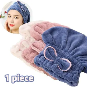 1PC Microfiber Hair Towel Caps, Extrame Soft & Ultra Absorbent, Fast Drying Hair Drying Caps Towel Turban Wrap for Wet Hair Women Light Shiny