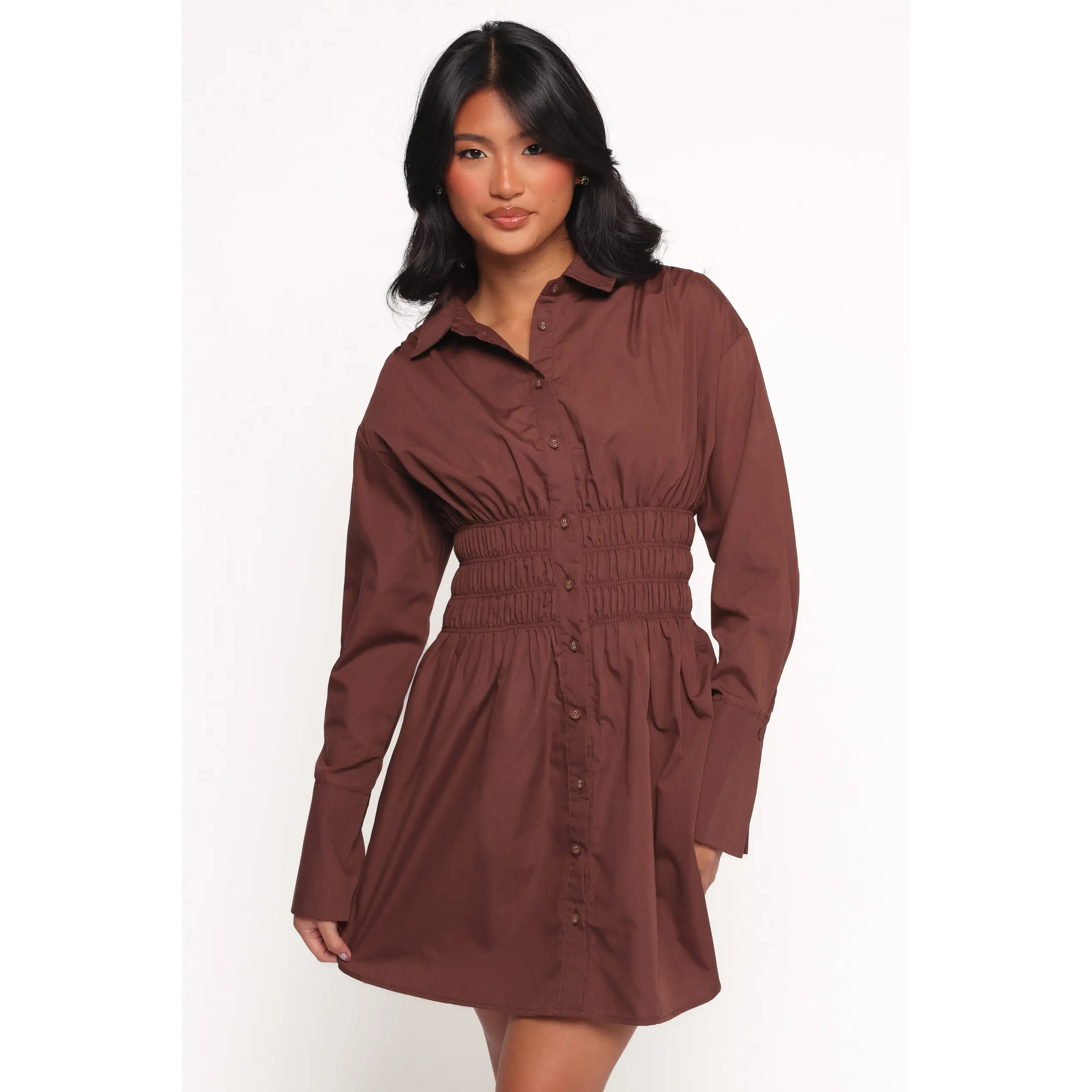 Wallace Mini Dress - Chocolate