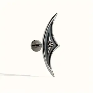 Gothic Invisible Spiral Earring - Vintage Bohemian Clip-On Jewelry with Deep Silvery Perforated Design, Durable Copper Earrings for Women