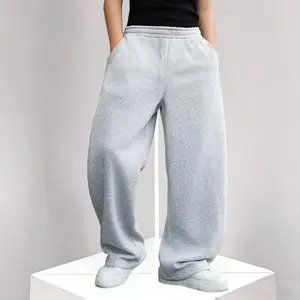 Teen Boys Fleece-Lined Straight-Leg School Pants Casual Comfortable Daily Bottoms in Soft Grey