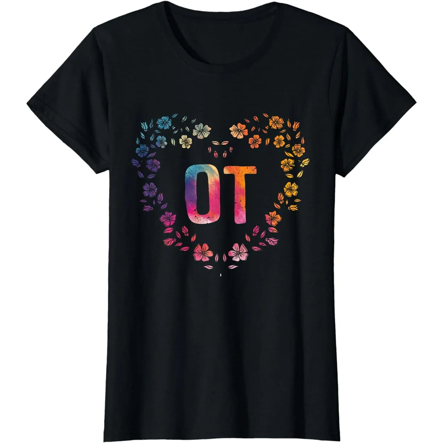 100% Cotton Floral Heart Occupational Therapist OTA Occupational Therapy T-Shirt