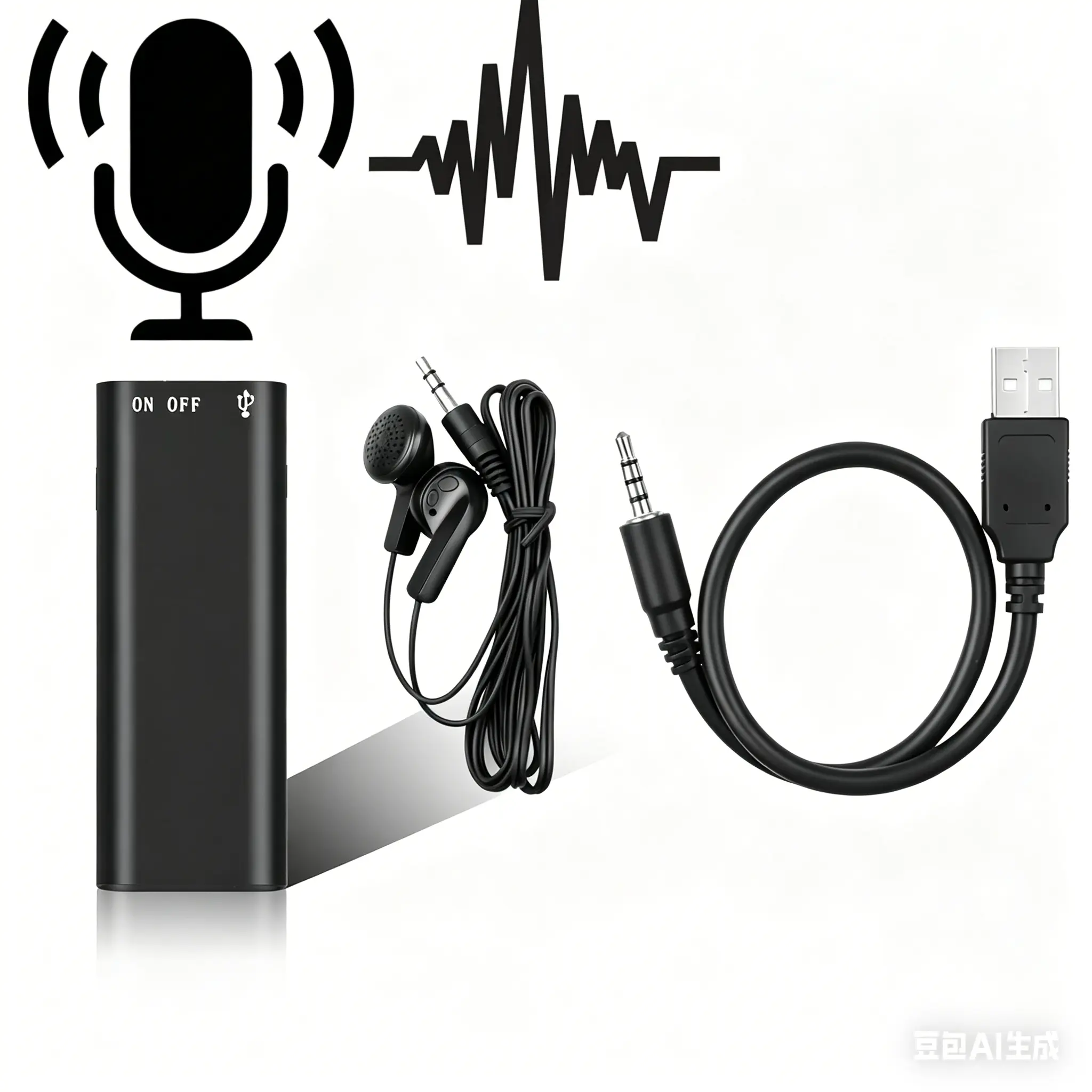 Smart Voice Activated Recorder, Portable Audio Recording Device with Auto-Save, Noise Canceling for Meetings, Smart Voice Recorder