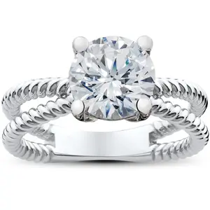 Certified 2.20Ct Round Excellent Cut Diamond Engagement Ring Gold Lab Grown