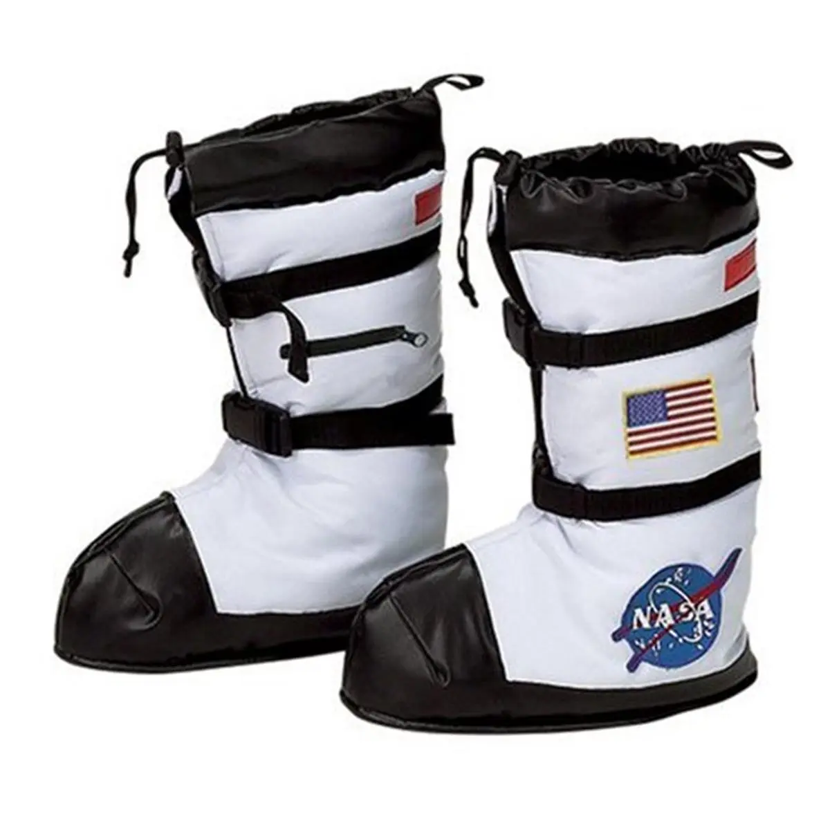 Aeromax Jr. Astronaut Space Boots for 6-14 Years Kids, Space Theme Costume Shoes with NASA Patches, Zip Pockets, Over-Shoe Fit, 13 in Size, Large, Fits Over Shoes