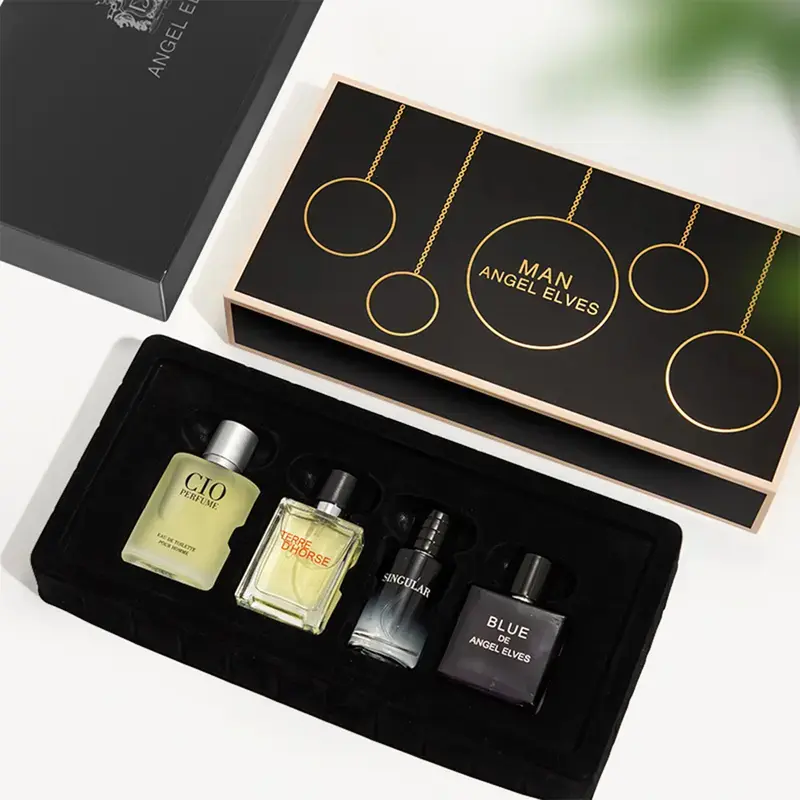 ANGEL ELVES Men's Cologne Gift Set | Vanilla, Sandalwood, Rose & Geranium | 30ml*4-Piece | Long-Lasting Woody | Holiday Gift for Him | vanilla, colognes, perfume para hombres, perfume for men great