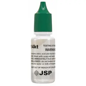 JSP 14K Gold Testing Kit - 0.5 oz Acid Solution for Karat Value & Purity Testing - Ideal for Travel & Gold Enthusiasts - Engagement Ring