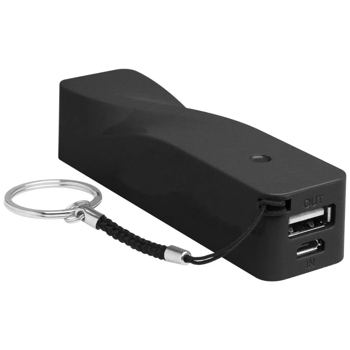 Deco Essentials 2600mAh Lightweight Battery Powered Portable Power Bank - USB Charger for Tablets, Smartphones, Devices (Black Twist) - PWRBNK01, Portable Battery Pack, Cable