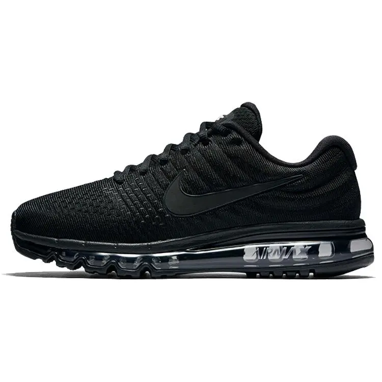 Nike Air Max 2017 Triple Black Retro Versatile Comfort Low Top Casual Running Shoes Men's Black-Black 849559-004