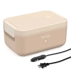 Bentgo Heat Electric Lunch Box - Portable Food Warmer with Silicone Lid & Stainless Steel Container - Self-Heating & Fast Heating Solution for On-The-Go Adults