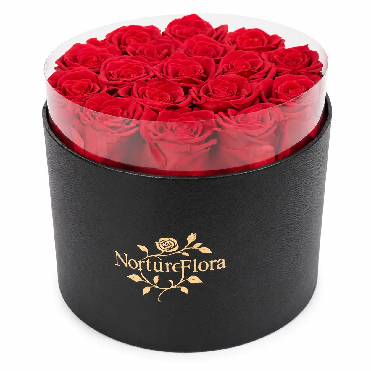17 Red Preserved Roses in Round Black Gift Box, Forever Roses Bouquet for Her, Long Lasting Real Roses with Clear Lid, Luxury Gift for Mom, Wife, Girlfriend, Mother's Day, Birthday, Anniversary,summervibes