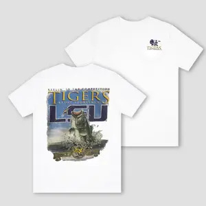 Y2K 2009 LSU Bayou Sportsman Bass Fishing T-Shirt, Vintage Bass Jumping Graphic Design, Soft Breathable Cotton Fabric, Unisex Fit for Men Women Youth, Gift for Fishing Lovers