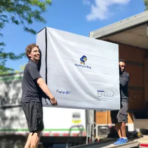 Plastic Mattress Bag for Moving Storage, 6 Mil Waterproof Zippered Mattress Cover, Mattress Protector for Moving Supplies Queen Size
