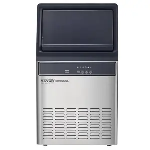 160lbs/24H Commercial Ice Maker, 55 Ice Cubes in 15 Minutes, Freestanding Ice Maker Machine with 33lbs Large Storage Capacity for Bar Office Restaurant, with LED Digital Self-Cleaning