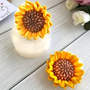 Sunflower Scented Candle Silicone Mold, Handmade Sun Flower Gypsum Ornament, Soap Drip Gel Silicone Mould, DIY Craft Tool, Sunflower Candle Making