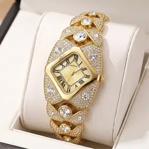 Luxurious all-diamond bracelet watch gift box. Ladies' fashionable stainless steel quartz watch gift box, 30-meter water resistance, included bracelet. Elegant and shining jewelry. Perfect birthday gift, Valentine's Day gift, for wife or friend. afford 
