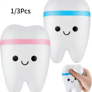 1/3 Pack Teeth Stress Relief Toys, Dough Ball Squeeze Toy, Giant Elastic False Teeth, Stress Relief Squishy, Anxiety Relief, Dental Assistant Gift, Party Favor, Desk Decor