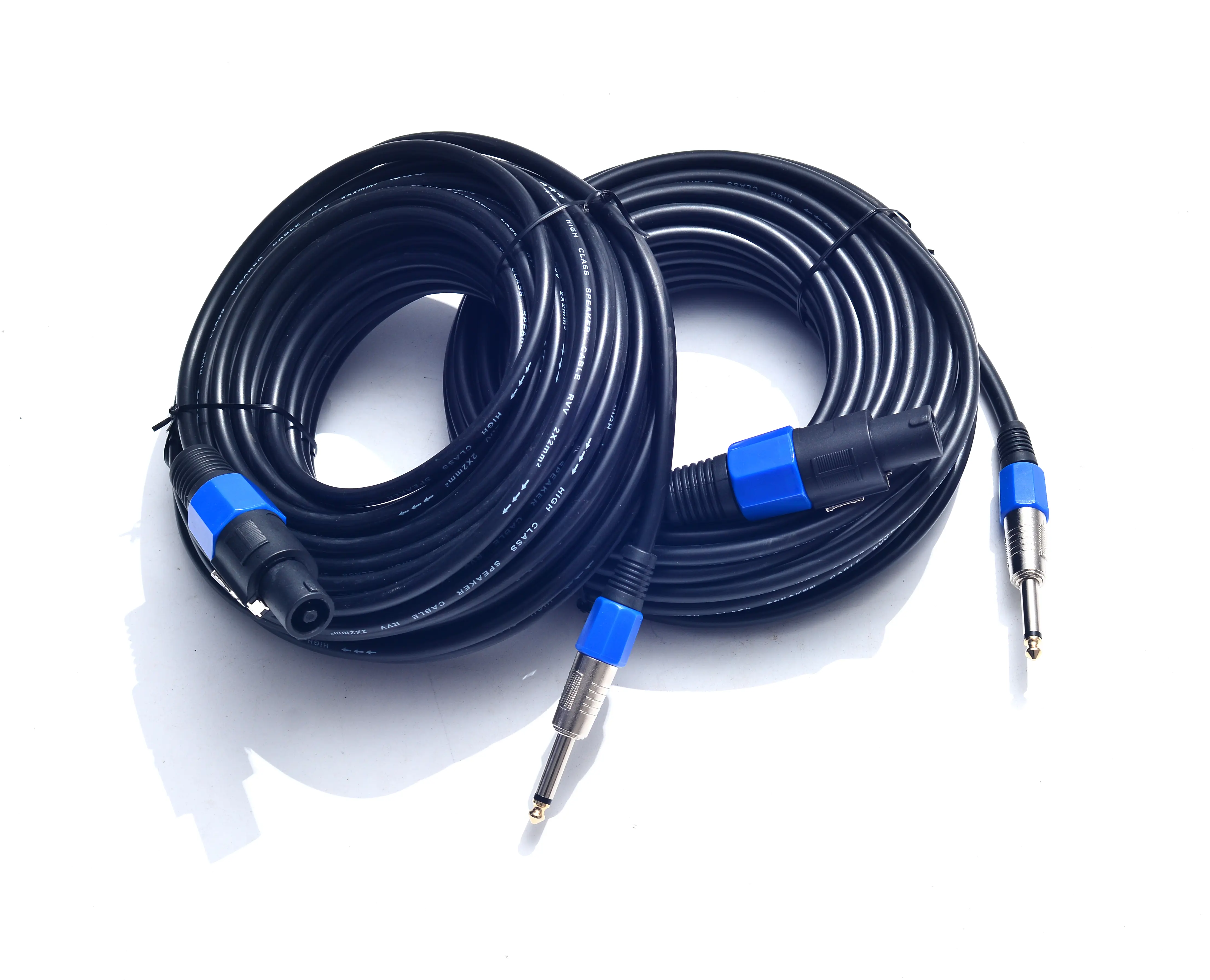 2Pack Durable 50 ft Speakon to 1/4" Male Audio Cables - 14 AWG Professional Amplifier Accessories, Audio Equipment