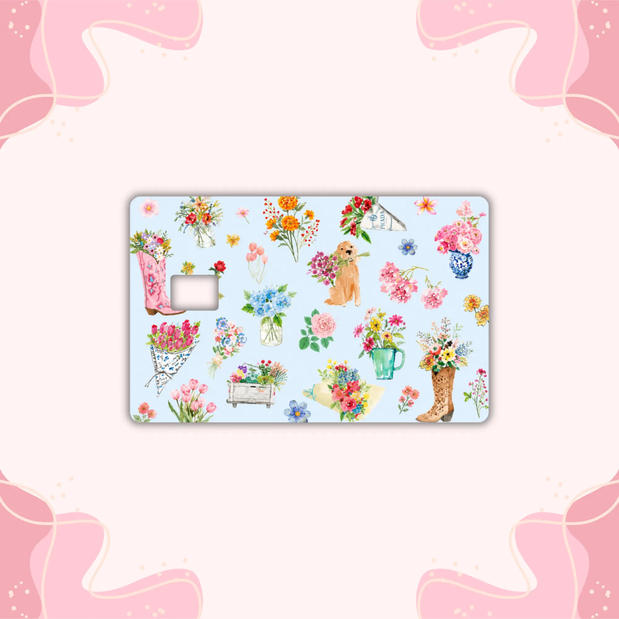 Blooming Boots Debit Card Skin Cover