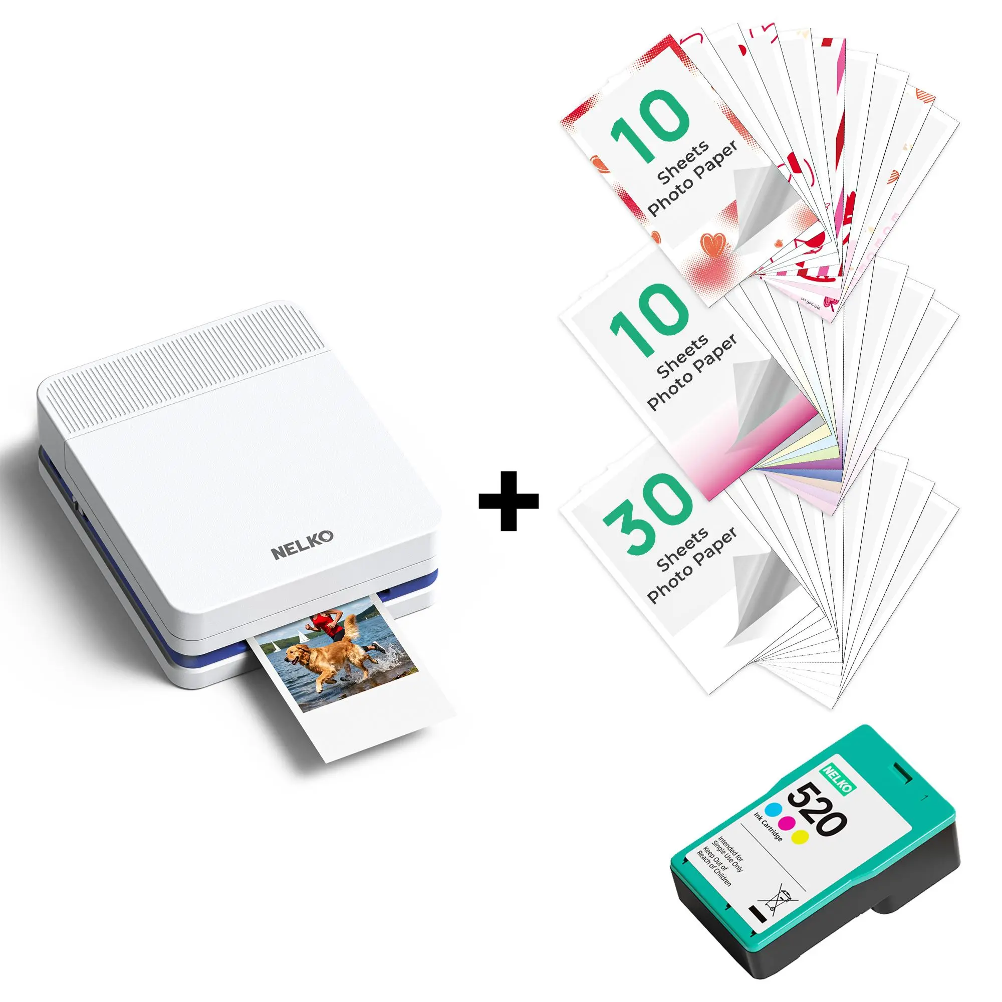 PP03 White + 50 Sticky Photo sheets  (20 Colored)