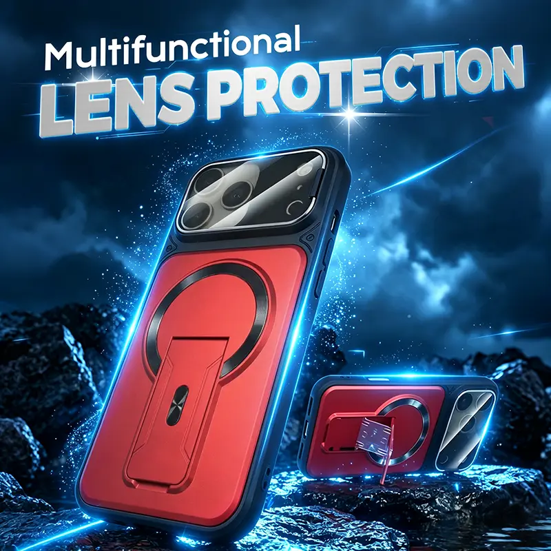 Multifunctional Lens Protection Case with Invisible Stand & Camera Protection for iPhone Multifunctional Lens Protection Case with Invisible Stand & Camera Protection for iPhone